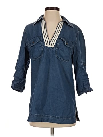 Lauren Jeans Co. 3/4 Sleeve Button-Down Shirt (view 1)