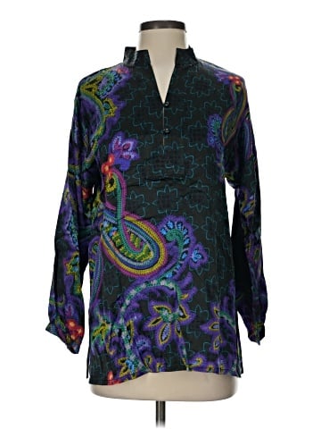 Johnny Was Long Sleeve Silk Top (view 1)