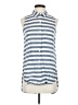 BeachLunchLounge 100% Viscose Stripes Blue Sleeveless Button-Down Shirt Size S - photo 1