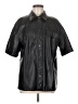 Topshop 100% Polyurethane Black Short Sleeve Button-Down Shirt Size 6 - photo 1