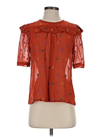 Marc by Marc Jacobs Short Sleeve Silk Top (view 1)