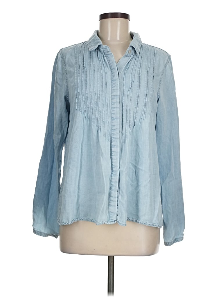 Pre-owned Lovestitch Long Sleeve Button Down Shirt In Blue