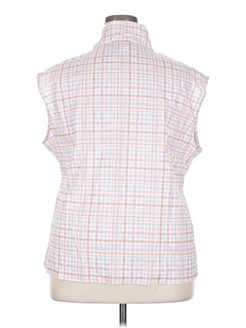 Wrapper Sleeveless Button-Down Shirt (view 2)