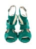 Butter Color Block Green Teal Sandals Size 6 - photo 2