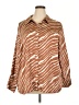 A New Day 100% Polyester Animal Print Brown Long Sleeve Blouse Size XXL - photo 1