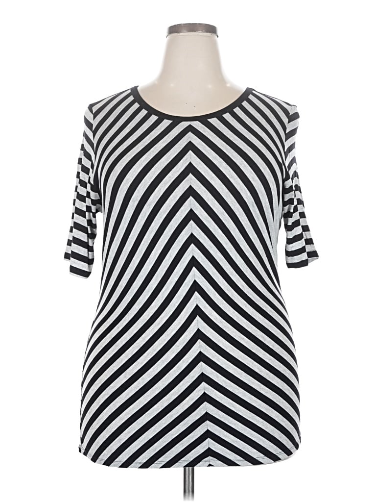 Pre-owned Lularoe 3/4 Sleeve T-shirt In Silver