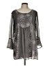 Cal Style 100% Polyester Gray 3/4 Sleeve Blouse Size L - photo 1