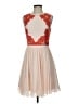 Ted Baker London 100% Polyester Hearts Tan Cocktail Dress Size 2 (0) - photo 1