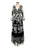 Vineet Bahl 100% Polyester Floral Blue Black Cocktail Dress Size XS - photo 1