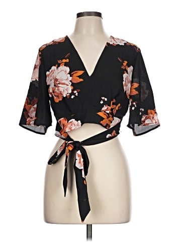 Charlotte Russe Short Sleeve Blouse (view 1)