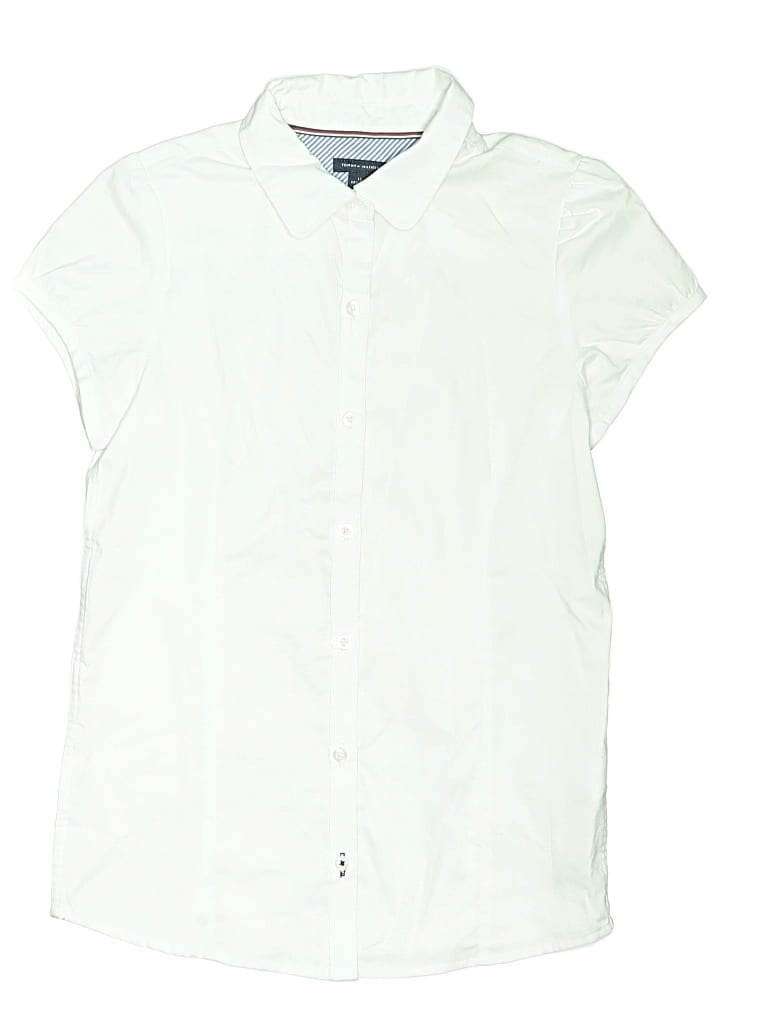 Pre-owned Tommy Hilfiger Kids' Short Sleeve Button Down Shirt In Green