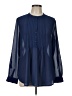 Old Navy 100% Polyester Blue Long Sleeve Henley Size L - photo 1