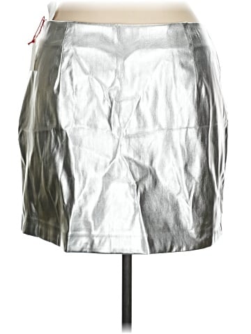 Open Edit Faux Leather Skirt (view 2)