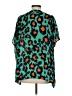 CAbi 100% Polyester Floral Teal Short Sleeve Blouse Size S - photo 2