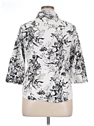 212 Collection 3/4 Sleeve Button-Down Shirt (view 2)