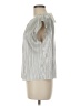 Evereve Metallic Silver Sleeveless Blouse Size M - photo 5
