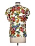 Dear John 100% Rayon Floral Ivory Short Sleeve Blouse Size L - photo 2