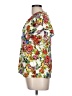 Dear John 100% Rayon Floral Ivory Short Sleeve Blouse Size L - photo 5