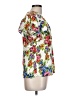 Dear John 100% Rayon Floral Ivory Short Sleeve Blouse Size L - photo 4