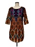 Pink Owl 100% Polyester Paisley Brown Casual Dress Size M - photo 1