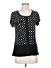 Assorted Brands Polka Dots Black Short Sleeve Top Size S - photo 1