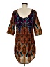 Pink Owl 100% Polyester Paisley Brown Casual Dress Size M - photo 2
