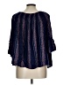 En Creme 100% Rayon Blue 3/4 Sleeve Blouse Size L - photo 2