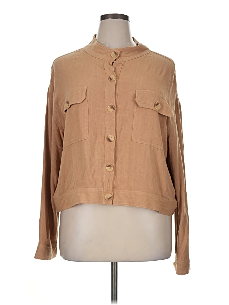 Pre-owned Tribal Jeans Long Sleeve Blouse In Tan