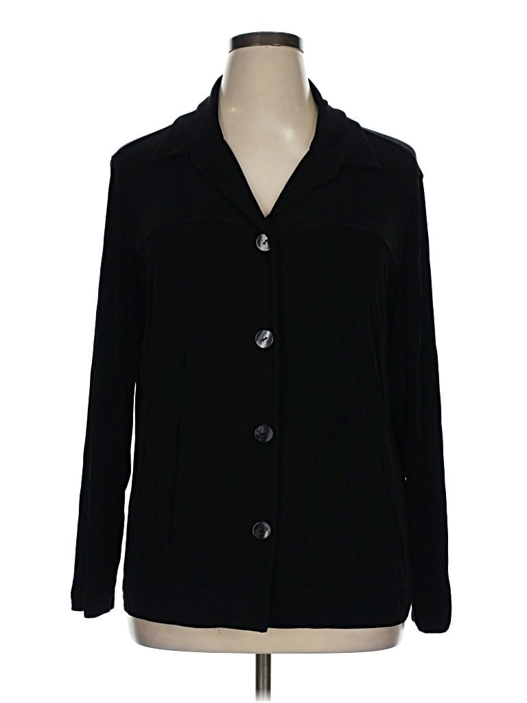 Pre-owned Travelers By Chico's Blazer Jacket In Black