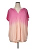 Lane Bryant Color Block Pink Short Sleeve Blouse Size 14 - 16 Plus - photo 1