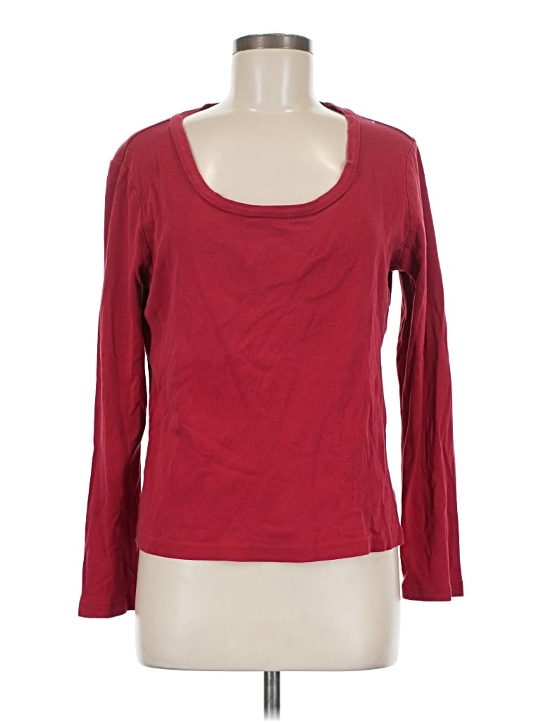 Pre-owned St. John's Bay 3/4 Sleeve T-shirt In Red