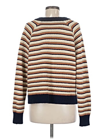 Madewell Arden V-Neck Crop Pullover Sweater in Stripe (view 2)
