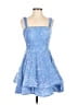 Unbranded 100% Polyester Stars Blue Cocktail Dress Size 4 - photo 1