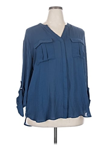 a.n.a. A New Approach Long Sleeve Blouse (view 1)