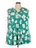 Lane Bryant Floral Teal Sleeveless Blouse Size 26 - 28 Plus - photo 1