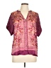 DR2 100% Polyester Purple Short Sleeve Blouse Size L - photo 1