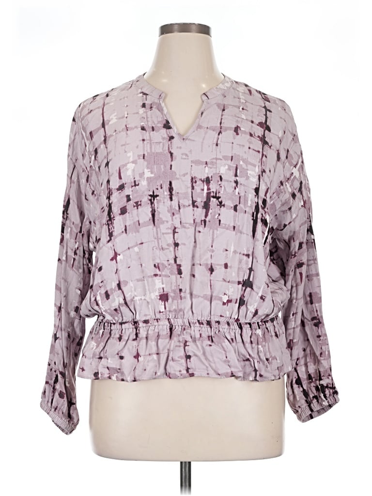 Pre-owned Jennifer Lopez 3/4 Sleeve Blouse In Purple