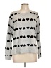 Lucky Brand Hearts Silver Pullover Sweater Size L - photo 1