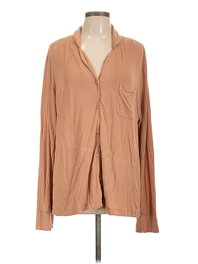 Pre-owned Skims Long Sleeve Blouse In Tan