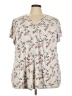 Lane Bryant Floral Ivory Short Sleeve Henley Size 26 - 28 Plus - photo 1
