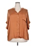 Industry 100% Polyester Brown Short Sleeve Blouse Size 2X - photo 1