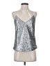 David Lerner 100% Polyester Silver Sleeveless Top Size S - photo 1