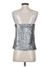 David Lerner 100% Polyester Silver Sleeveless Top Size S - photo 2