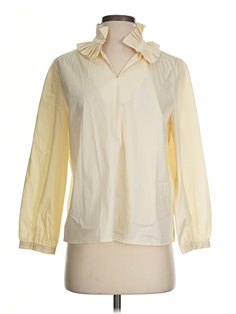 Pre-owned Karlie Long Sleeve Blouse In Ivory