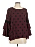 C established 1946 100% Polyester Polka Dots Burgundy 3/4 Sleeve Blouse Size M - photo 1