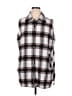 Da-sh Plaid Gray Sleeveless Button-Down Shirt Size XL - photo 1