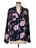 Candie's Floral Blue Long Sleeve Blouse Size L - photo 1