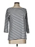 Unbranded Stripes Silver 3/4 Sleeve Top Size L - photo 1