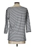 Unbranded Stripes Silver 3/4 Sleeve Top Size L - photo 2