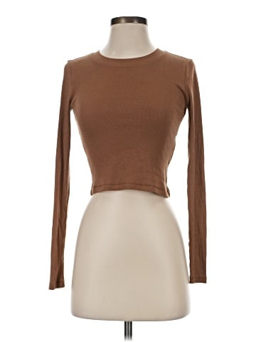 Madewell Fine Ribbed Supercrop Crewneck Long-Sleeve Tee (view 1)